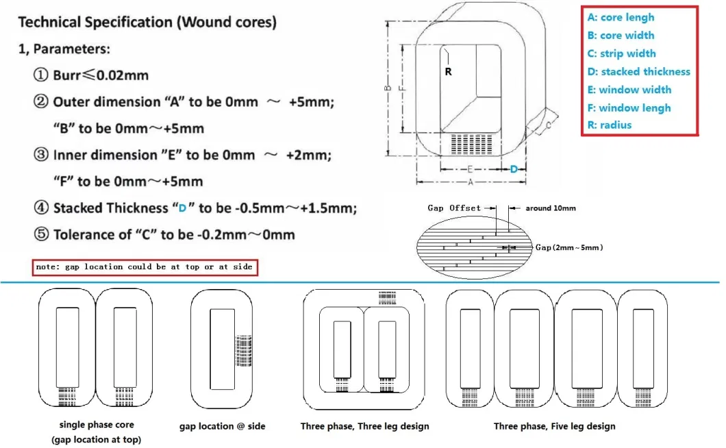 S13 100kVA distribué à l'écart des noyaux de plaie pour transformateur de distribution 7